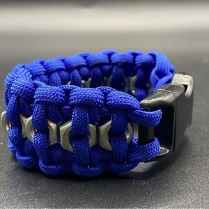 Blue Parachute Cord Bracelet Macrame Survival